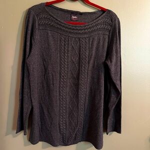 Rafaella Charcoal Cable Knit Sweater